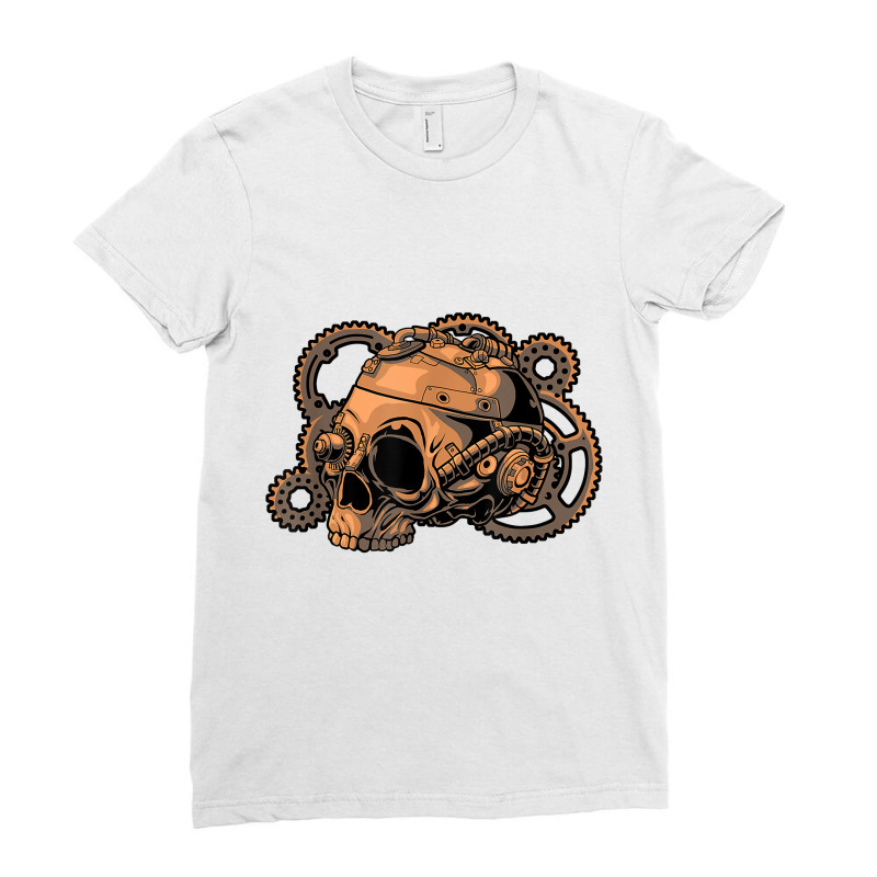Steampunk Victorian   Steam Powered Engine Skull T Shirt Ladies Fitted T-shirt | Artistshot