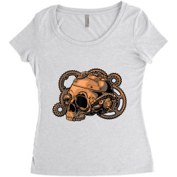 steampunk victorian   steam powered engine skull t shirt Women's Triblend Scoop T-shirt | Artistshot