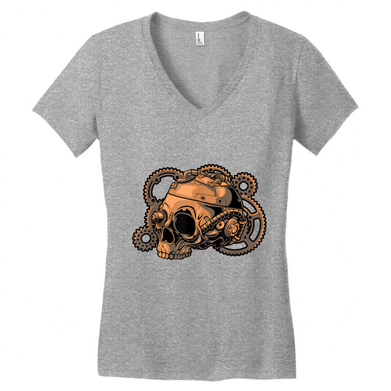 Steampunk Victorian   Steam Powered Engine Skull T Shirt Women's V-neck T-shirt | Artistshot