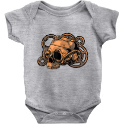 steampunk victorian   steam powered engine skull t shirt Baby Bodysuit | Artistshot