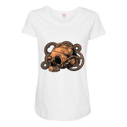 steampunk victorian   steam powered engine skull t shirt Maternity Scoop Neck T-shirt | Artistshot