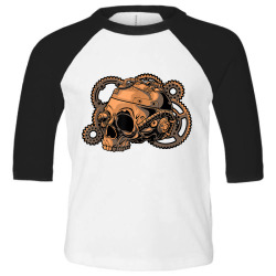 steampunk victorian   steam powered engine skull t shirt Toddler 3/4 Sleeve Tee | Artistshot