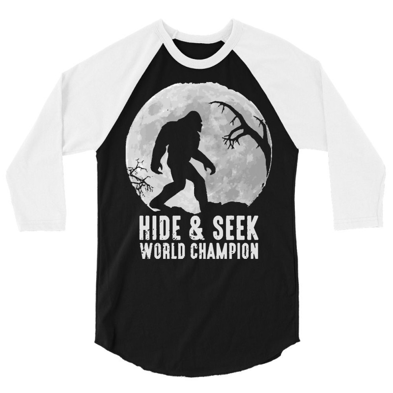 Bigfoot T  Shirt Retro Bigfoot Hide & Seek World Champion 10 3/4 Sleeve Shirt by wehnereffie391 | Artistshot