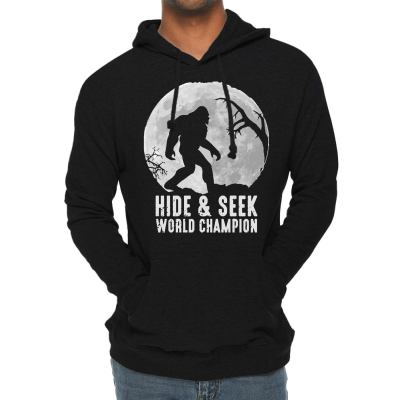 Bigfoot T  Shirt Retro Bigfoot Hide & Seek World Champion 10 Lightweight Hoodie by wehnereffie391 | Artistshot