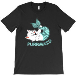 funny purr maid cat mermaid T-Shirt | Artistshot