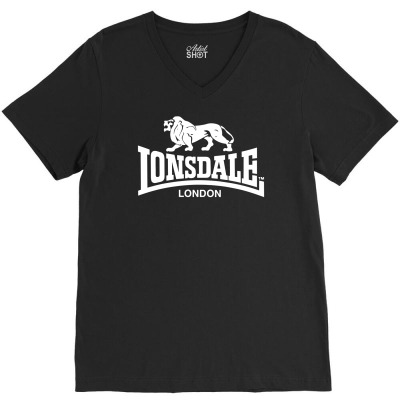 Lonsdale Classic Logo Lion V-neck Tee Designed By Hezz Art
