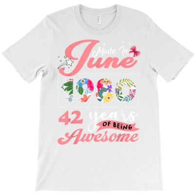 June 42 Year Old Vintage 1980 42th Birthday T Shirt T-shirt Designed By Kaylasana