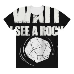 wait i see a rock geology geologist gift raglan baseball tee All Over Women's T-shirt | Artistshot