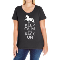 Keep Calm & Rack On  Racking Gaited Saddle Horse T Shirt Ladies Curvy T-shirt | Artistshot