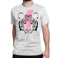 Tiger And Hot Pink Lightning Bolt Premium T Shirt Classic T-shirt | Artistshot