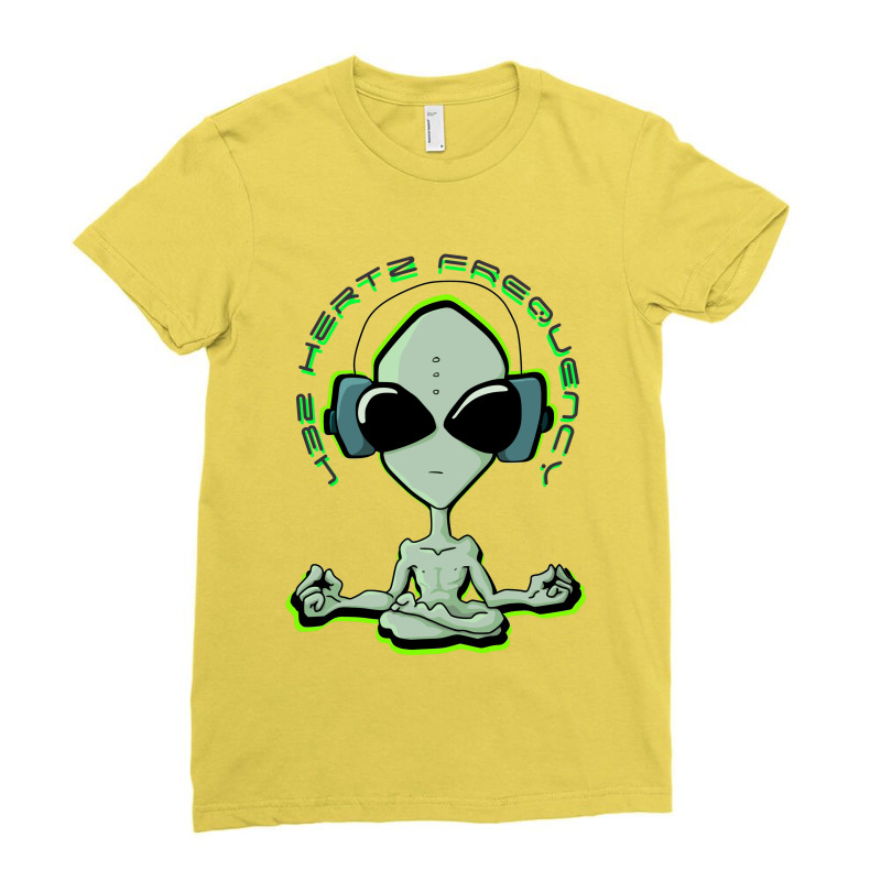 Meditation Alien Ladies Fitted T-Shirt by New Vibes | Artistshot