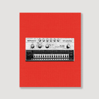 Tr 606 House Music Design Faded Distressed Style Portrait Canvas Print | Artistshot