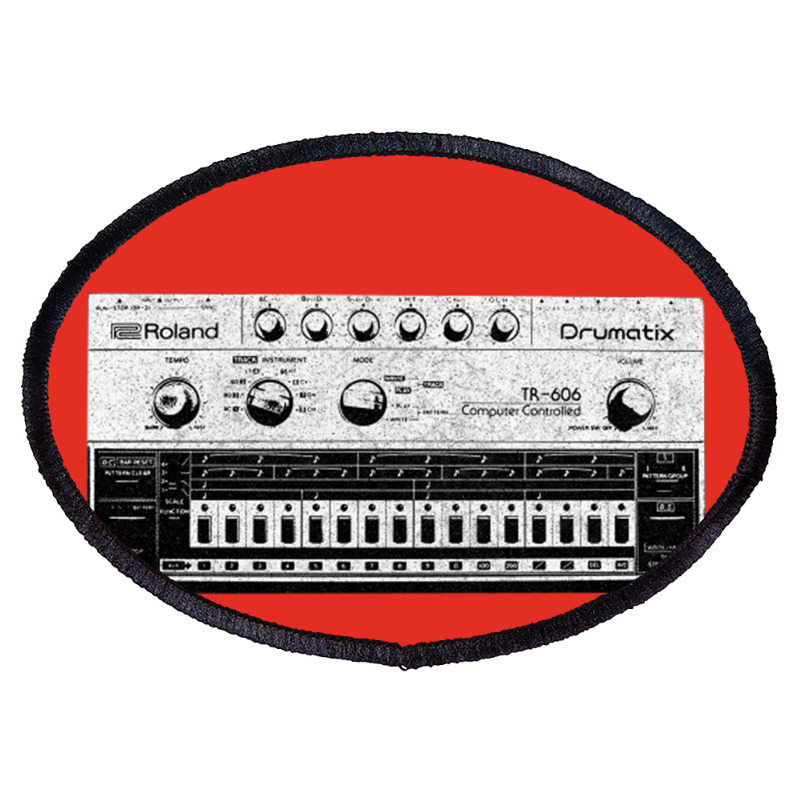 Tr 606 House Music Design Faded Distressed Style Oval Patch | Artistshot