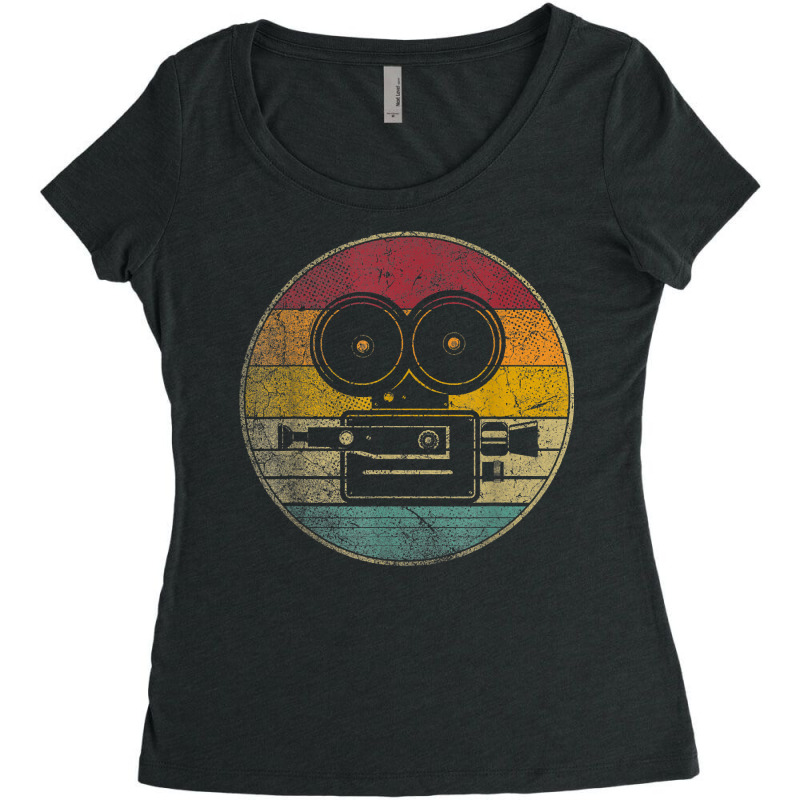 Movies Camera Motion Pictures Cinephile Vintage Retro T Shirt Women's Triblend Scoop T-shirt by SchonbergerKamile | Artistshot