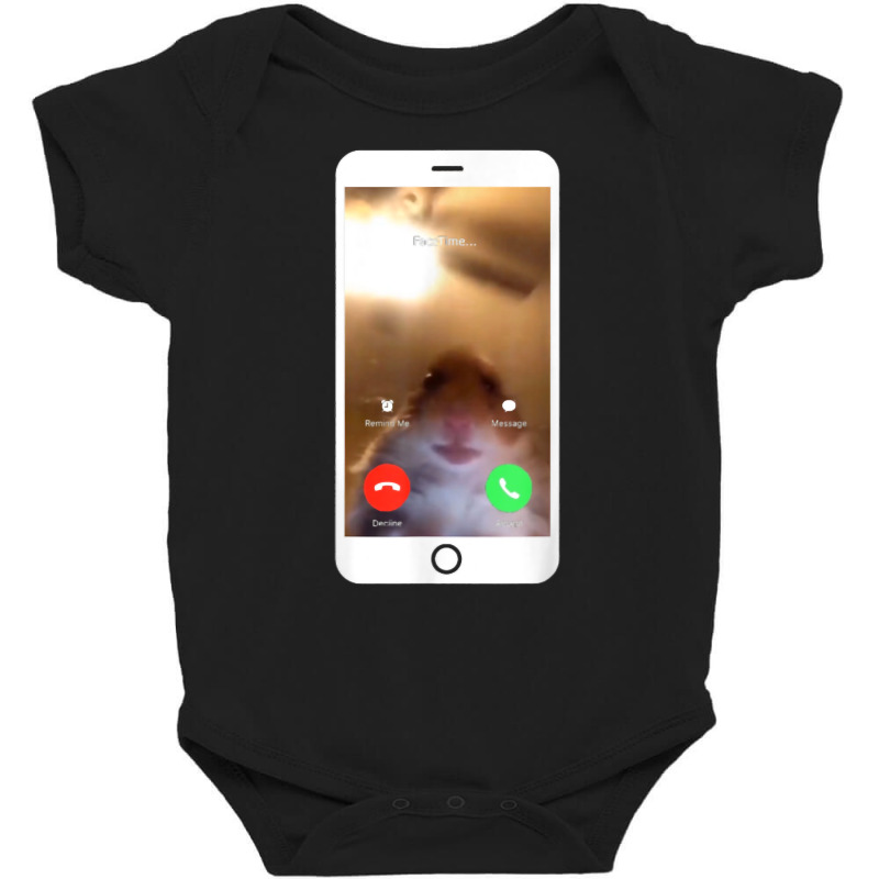 Hamster Calling Meme Front Facing Camera Funny T Shirt Baby Bodysuit by ZaraeTrullinger | Artistshot