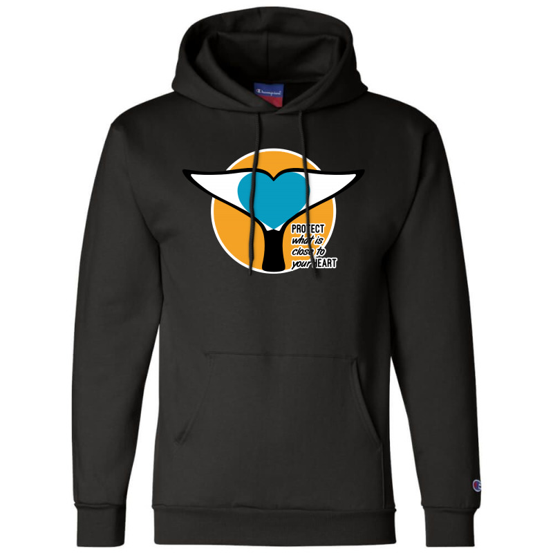 Whale Tail Heart  Protect Champion Hoodie | Artistshot