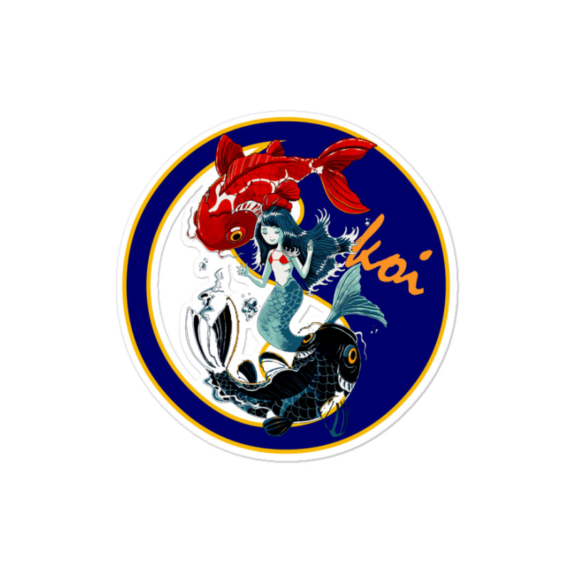 Oriental Beauty Koi & Feng Shui Sticker | Artistshot