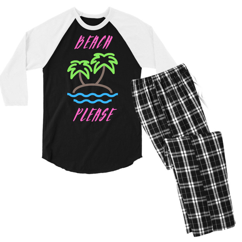 Beach Life T  Shirt Beach Please T  Shirt Men's 3/4 Sleeve Pajama Set | Artistshot