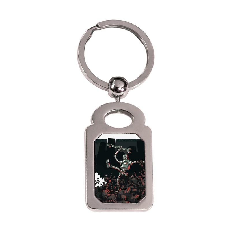 Robot Zombies Silver Rectangle Keychain | Artistshot