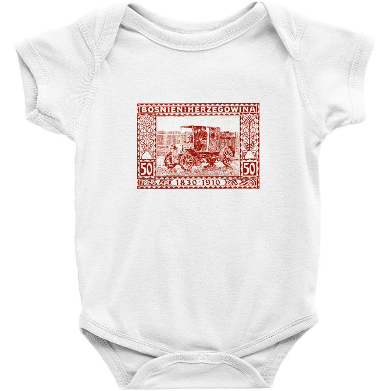 Vintage Bosnia & Herzegovina Stamp Design Baby Bodysuit by sabitung | Artistshot