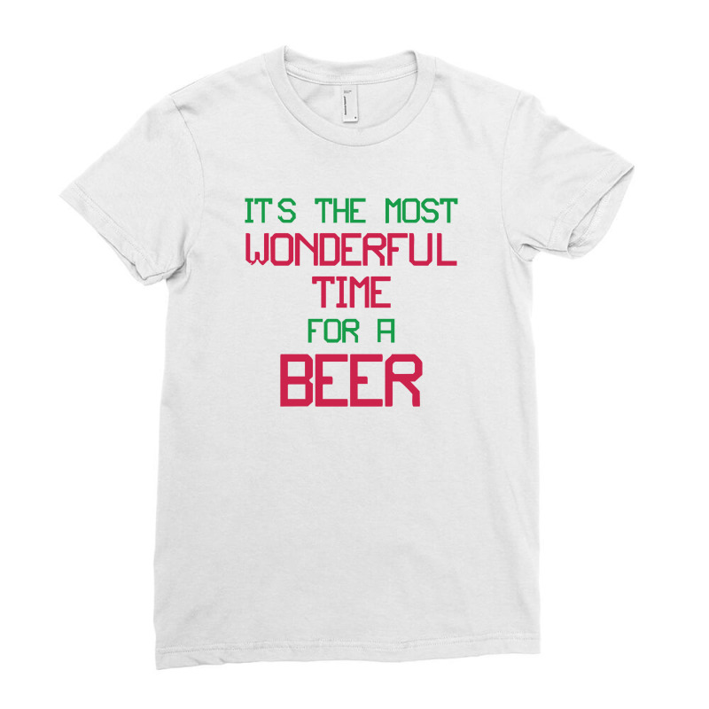 Most Wonderful Time For A Beer Ladies Fitted T-Shirt by nbobatiga | Artistshot