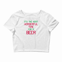 Most Wonderful Time For A Beer Crop Top | Artistshot