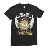 Never Underestimate The Power Of Capricorn Ladies Fitted T-shirt | Artistshot