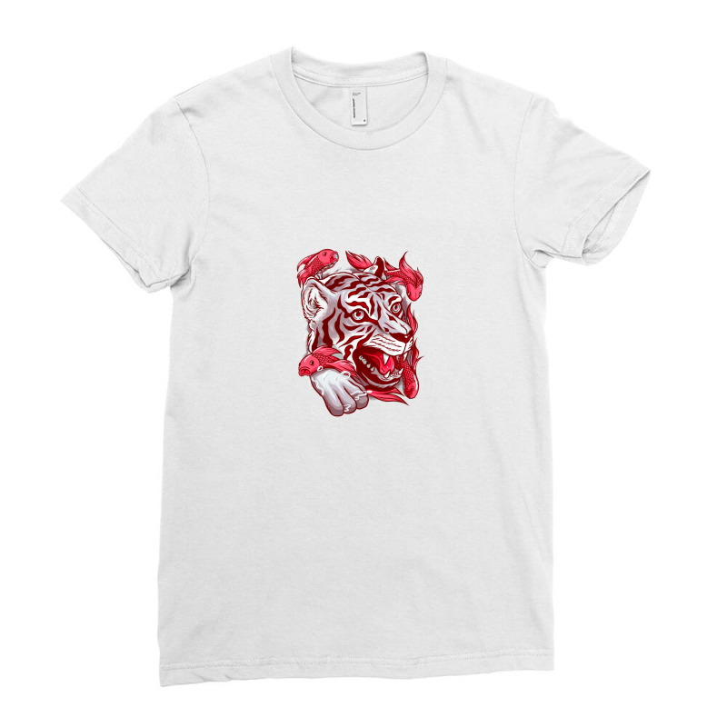 Koi Carp Lion Ladies Fitted T-Shirt by manishjyotistore | Artistshot