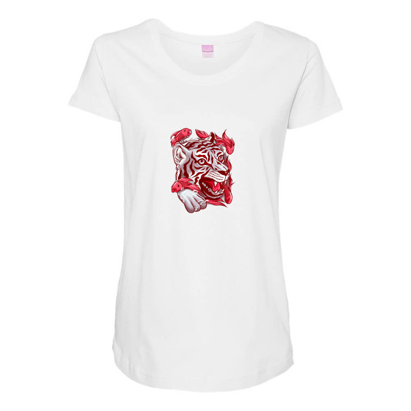 Koi Carp Lion Maternity Scoop Neck T-shirt by manishjyotistore | Artistshot