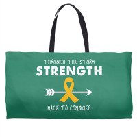 Through The Storm Strength Made To Conquer Weekender Totes | Artistshot