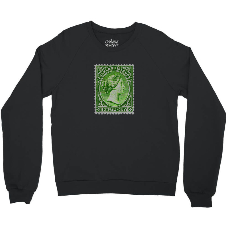 Vintage Falkland Islands Postage Stamp Design Crewneck Sweatshirt by sabitung | Artistshot