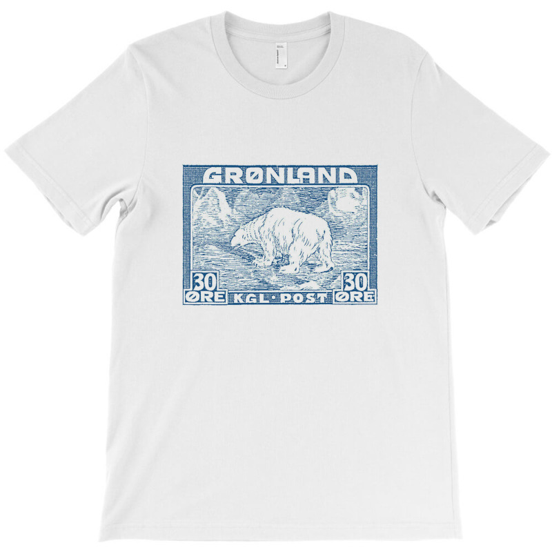 Vintage Greenland Polar Bear Postage Stamp Design T-shirt | Artistshot