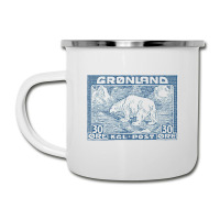 Vintage Greenland Polar Bear Postage Stamp Design Camper Cup | Artistshot