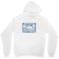 Vintage Greenland Polar Bear Postage Stamp Design Unisex Hoodie | Artistshot