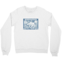 Vintage Greenland Polar Bear Postage Stamp Design Crewneck Sweatshirt | Artistshot