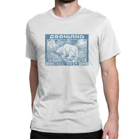 Vintage Greenland Polar Bear Postage Stamp Design Classic T-shirt | Artistshot