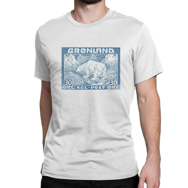 Vintage Greenland Polar Bear Postage Stamp Design Classic T-shirt | Artistshot