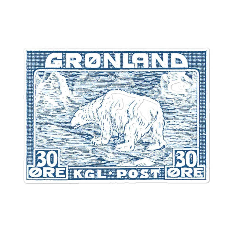 Vintage Greenland Polar Bear Postage Stamp Design Sticker | Artistshot