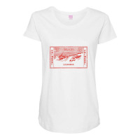 Vintage Icelandic Postage Stamp Design Maternity Scoop Neck T-shirt | Artistshot