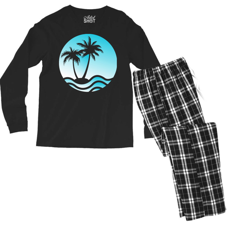 Holiday T  Shirt Coconut Tree T  Shirt Men's Long Sleeve Pajama Set | Artistshot