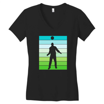 Freestyle Football Soccer Women's V-neck T-shirt Designed By Lyly