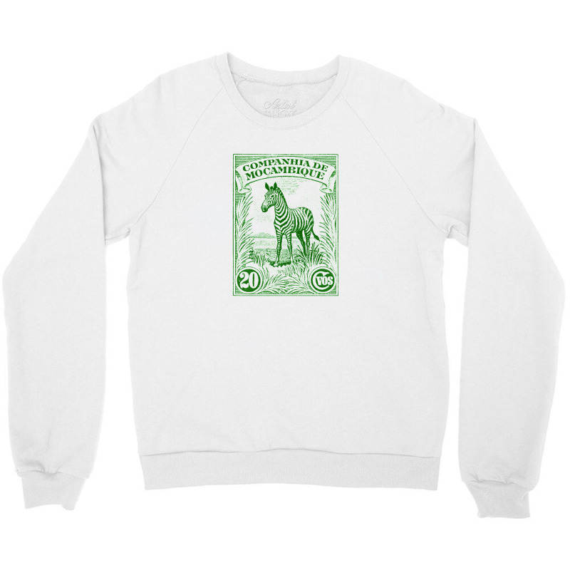 Vintage Mozambique Africa Postage Stamp Design Crewneck Sweatshirt by sabitung | Artistshot