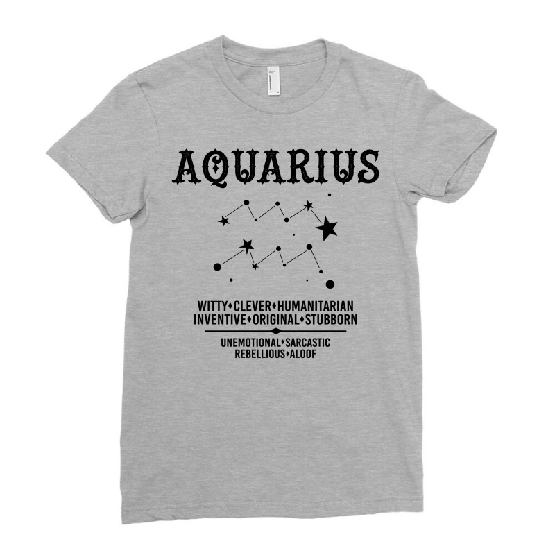 Aquarius Zodiac Sign Ladies Fitted T-Shirt by tshiart | Artistshot