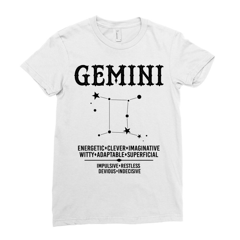 Gemini Zodiac Sign Ladies Fitted T-Shirt by tshiart | Artistshot