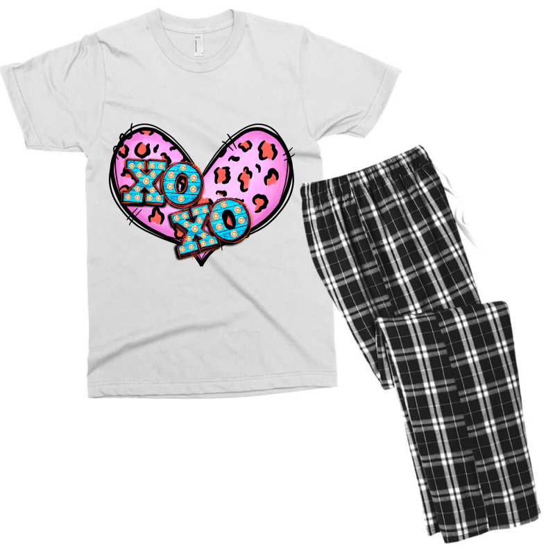 Xoxo Leopard Heart Men's T-shirt Pajama Set by Apollo | Artistshot