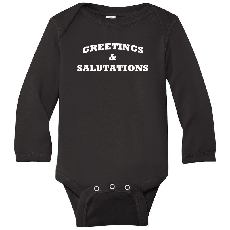 Greetings & Salutations Long Sleeve Baby Bodysuit by Rich.Collection | Artistshot