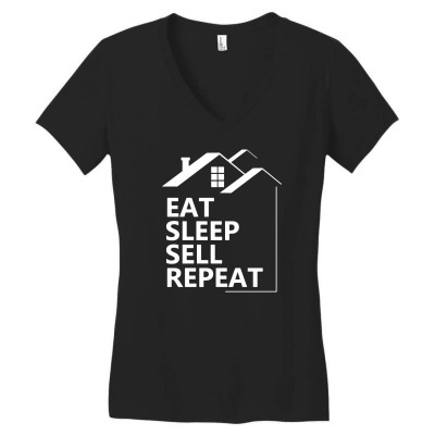 Real Estate Agent Saying Funny1 Women's V-neck T-shirt Designed By Lyly
