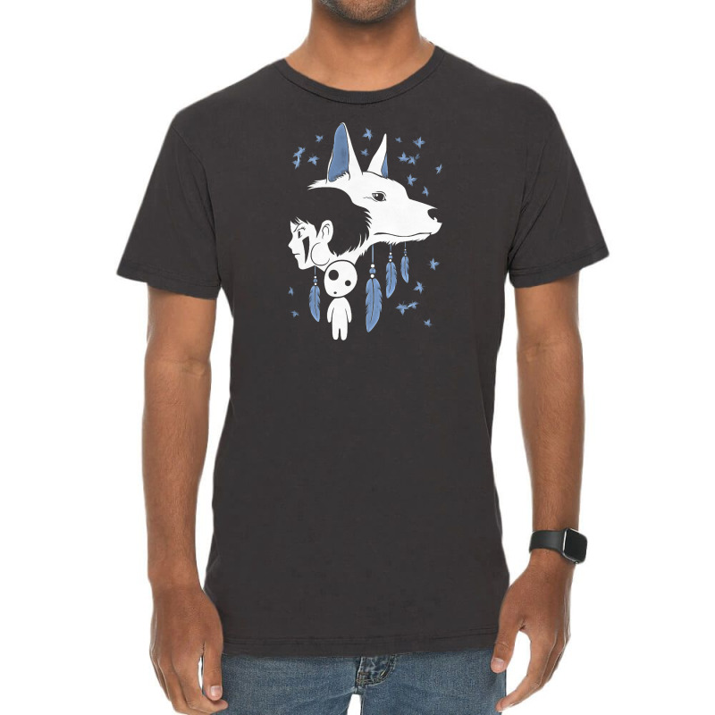 Girl And Wolf Anime Vintage T-Shirt by George277 | Artistshot