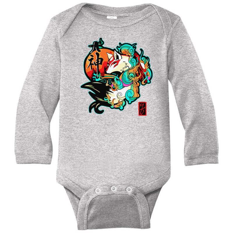 Amaterasu Fox Long Sleeve Baby Bodysuit | Artistshot