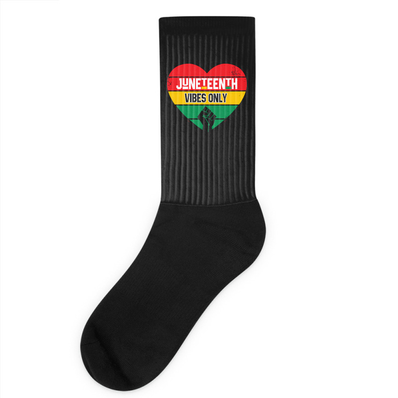 Juneteenth Vibes Only T  Shirt Juneteenth Heart Vibes Only T  Shirt Socks | Artistshot